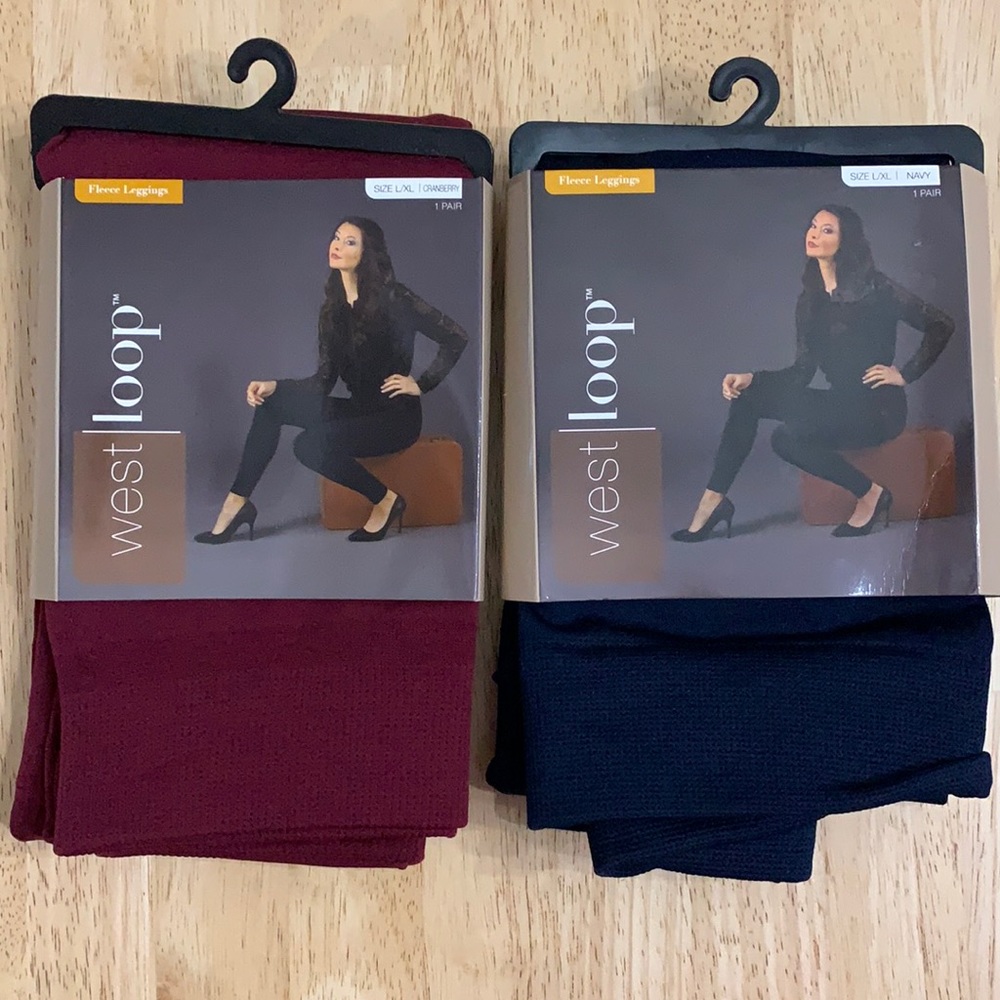 2 West Loop Fleece leggings Cranberry/Navy L/XL